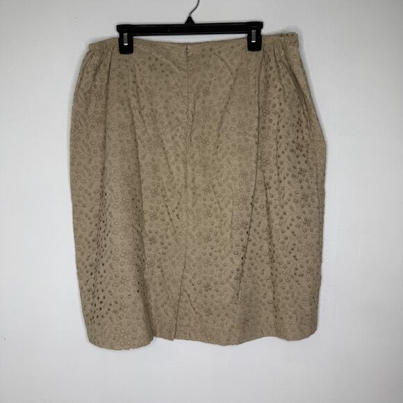Talbots Skirt Womens 20W Eyelet Embroidered Lined Floral Plus Size Summer Casual - Picture 5 of 6